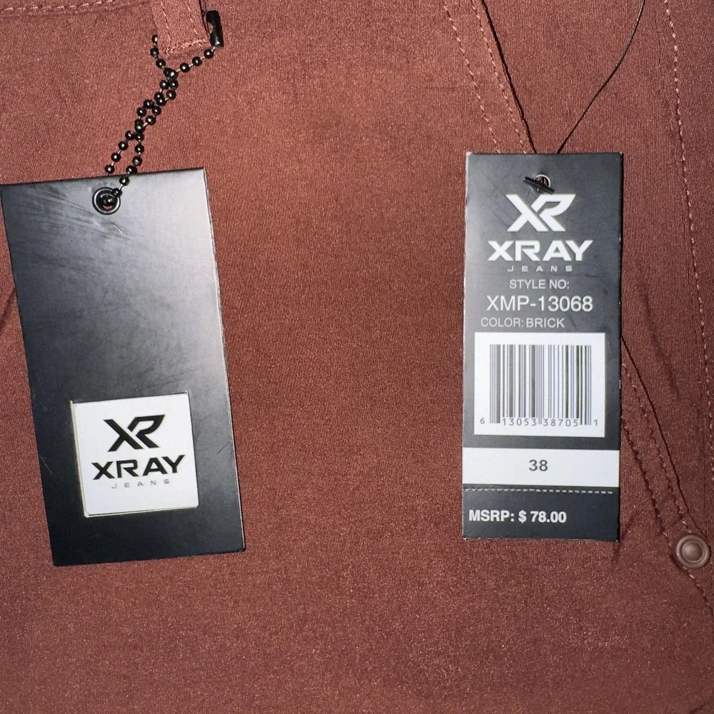 Xray Jeans Pants Mens 38 Brick Stretch Chino Straight Leg Casual Flat Front‎
